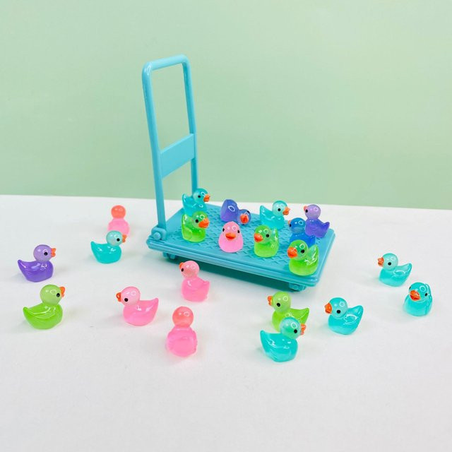 Yiran toy Nachtleuchtende Kleine Ente Cartoon 3D Transparent Schmuck Verzierung, 10-teiliges Set, 20-teiliges Set, blue - Bild 1