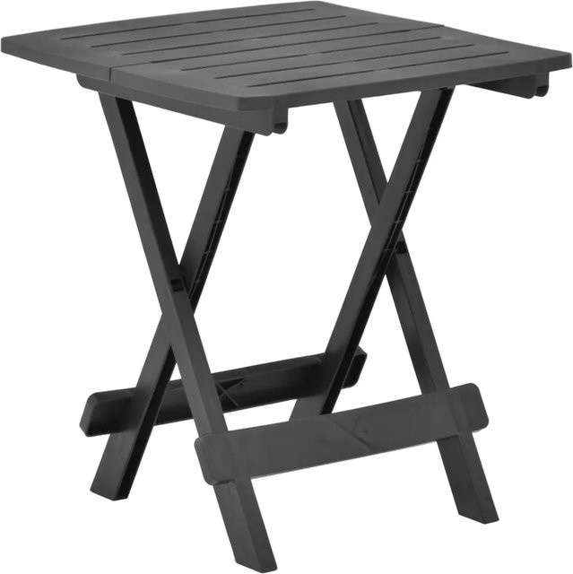 vidaXL Klappbarer Gartentisch aus Kunststoff in Anthrazit B/T/H: 45 x 43 x 50 cm - Bild 1