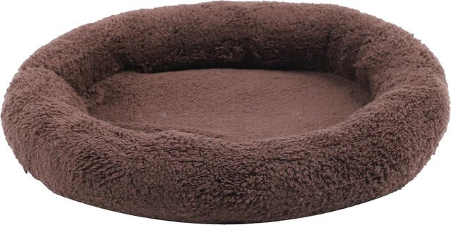OutsideWorld Haustier Tiefschlaf Nest Rundes Hundebett und Katzenkissen aus Samt in Braun, Größe L - Bild 1