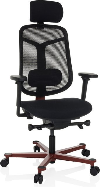 hjh OFFICE High End Bürostuhl BICOLORE HIGH in Schwarz mit Stoff und Netzstoff sowie 4D-Armlehnen und Höhenverstellung - Bild 1