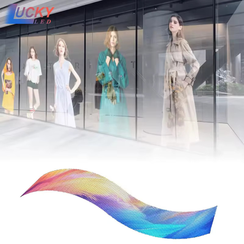OEING Flexibles Transparentes LED-Display als Weicher Vorhang-LED-Bildschirm und Faltbares LED-Videofenster mit Hoher Lichtdurchlässigkeit in Transparent - Bild 4