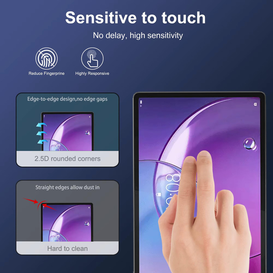 Gehärteter Displayschutz für Lenovo Xiaoxin Pad Pro 13 Zoll (2026 TB376FC), Transparent, HD Klar, Anti-Fingerabdruck und Anti-Kratzer - Bild 3