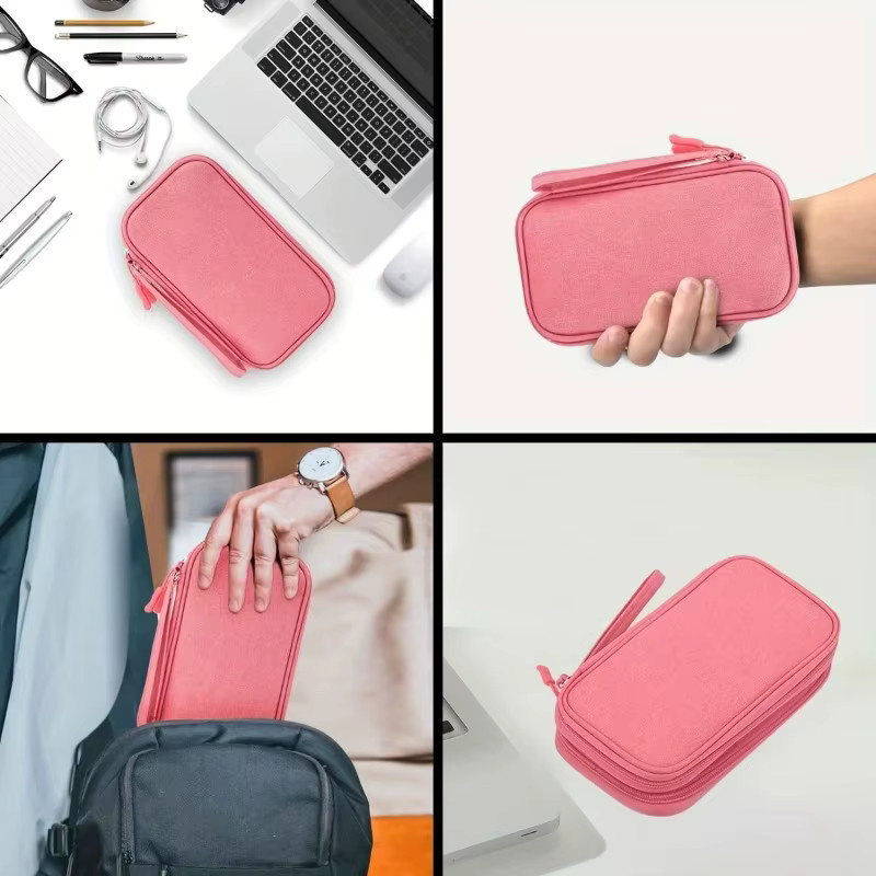 TINUORA Reise-Digital-Organizer-Tasche in Blau, wasserdichte doppelschichtige Aufbewahrungstasche für Kabel und Kopfhörer - Bild 2