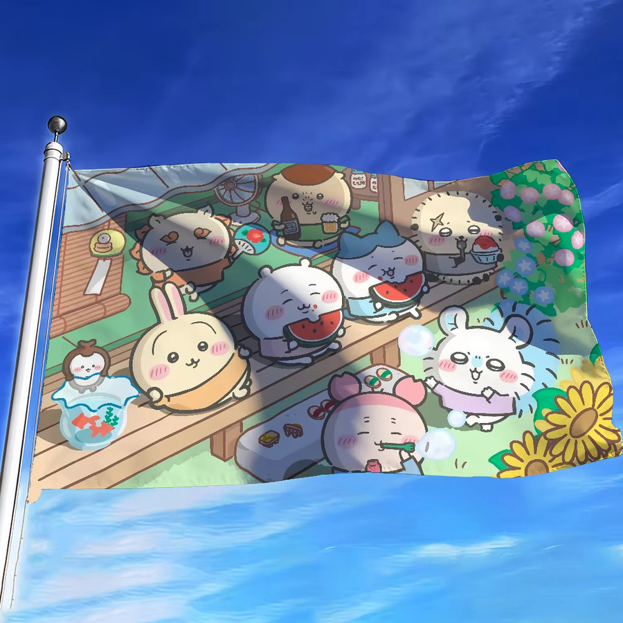 Chiikawa Niedrige Flagge Dekoration in Multicolour, B: 60 cm, H: 40 cm - Bild 3