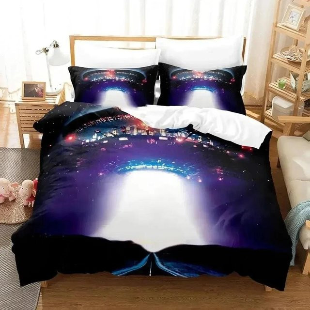 Bettwäsche Set Unheimliche Begegnung der dritten Art mit Bettbezug und Kissenbezug, 3-teilig, Single, B x H: 135 x 200 cm - Bild 1