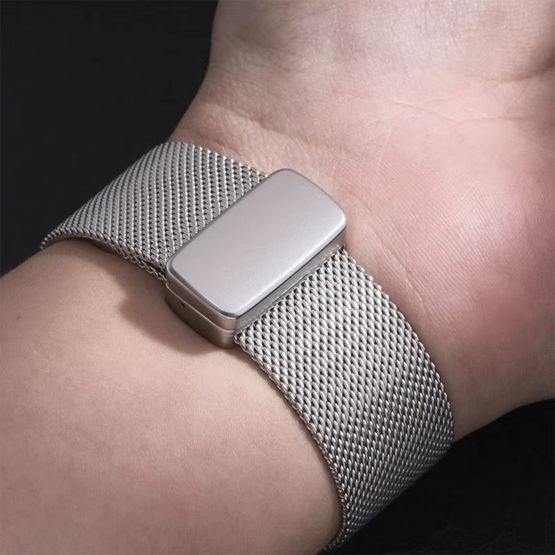 CAOWTAN Uhrenarmband Milanaise, Edelstahl, Silber, Samsung Galaxy Watch Ultra 2022, Galaxy 8 - Bild 2