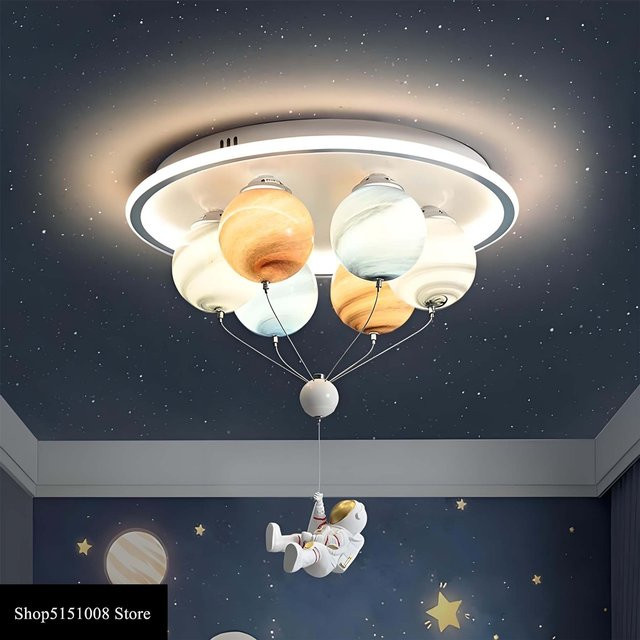 LZPZ RUI Moderne Astronaut LED-Deckenleuchte in Weiß mit Multicolour-Effekt für Kinderzimmer und Arbeitszimmer - Bild 1