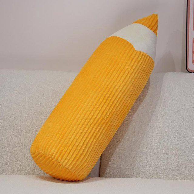 Yiran Toy Buntstift Plüschkissen Gelb, weiches Dekokissen in Buntstift-Optik, Breite: 70 cm - Bild 1