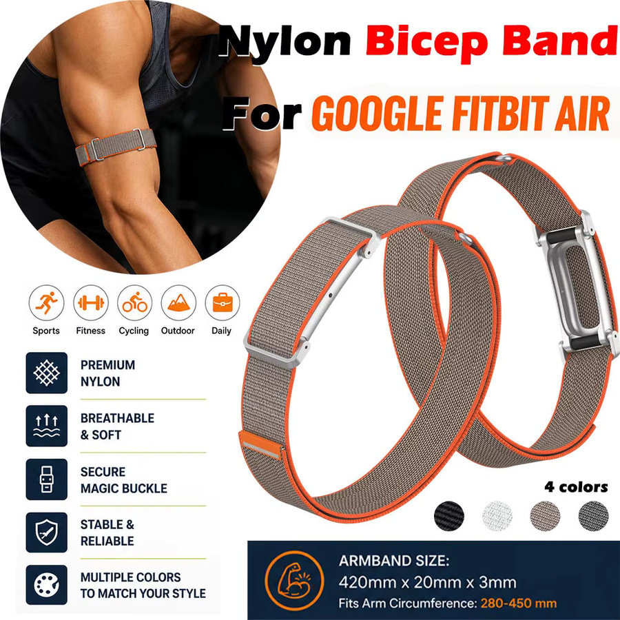 Google Fitbit Air Ersatzarmband, Nylon-Gewebe, grau, Unisex - Bild 1