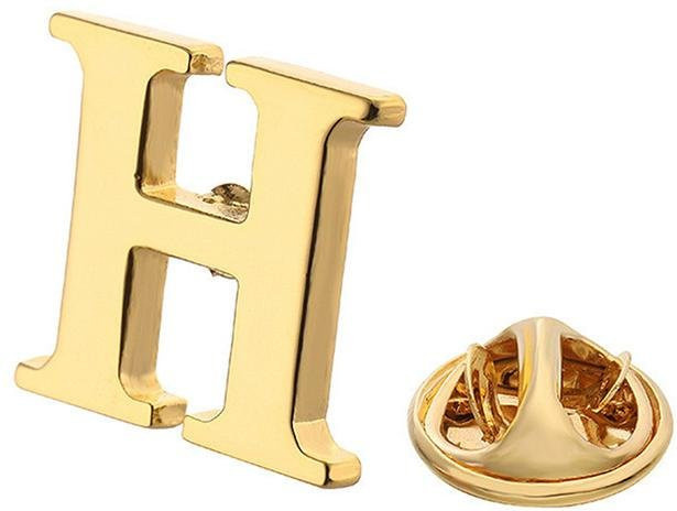 Metallbrosche, goldene Buchstaben A-Z, Unisex - Bild 1