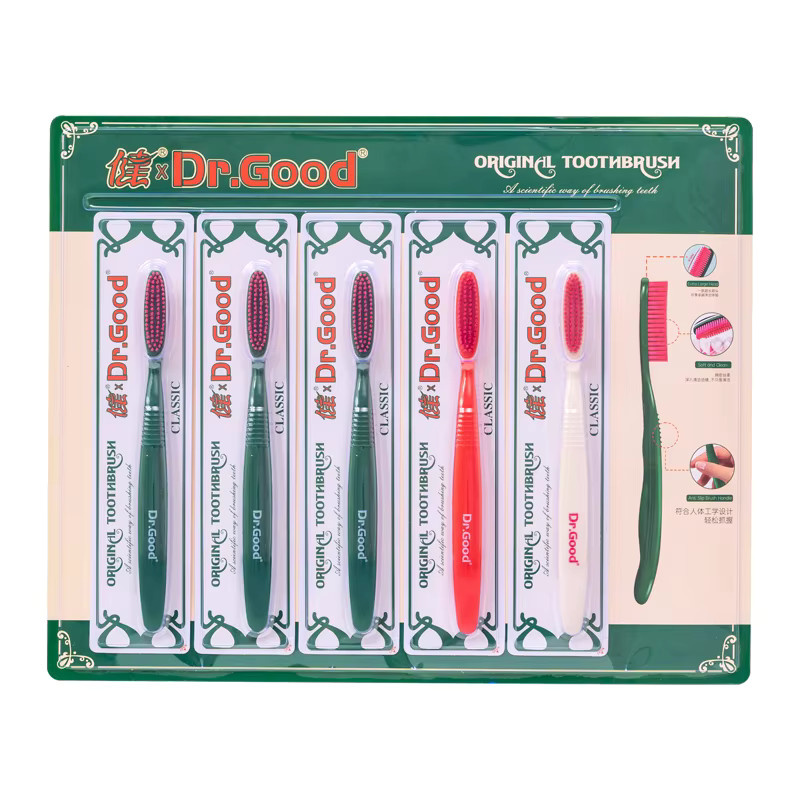 Dr.Good Zahnbürsten-Set, 5 Stück, weiche Borsten, Unisex - Bild 5