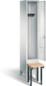 C+P Garderobenschrank Classic in Lichtgrau mit schwarzgrauem Gestell, H x B x T: 185 x 32 x 50 cm - Bild 1