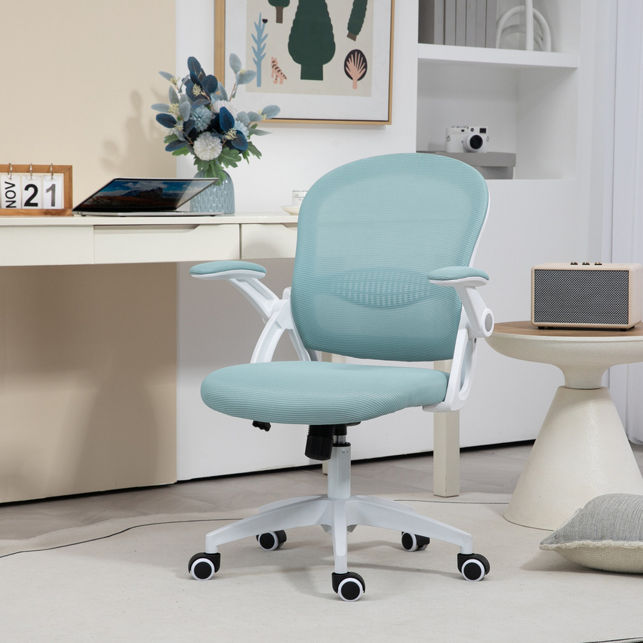 Vinsetto Ergonomischer Bürostuhl mit Netzrücken und gepolsterter Sitzfläche in Blau von Aosom, B/T/H: 65,5 x 61,5 x 88-97,5 cm - Bild 2