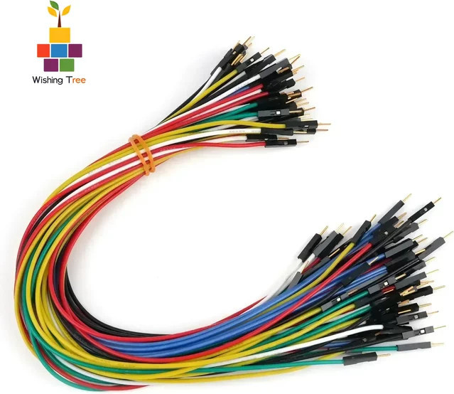 60er-Pack wishiot Silikon-Dupont-Verbindungskabel mit vergoldeten Anschlüssen, 22AWG, hochtemperaturbeständig, Multicolor, Länge: 30 cm - Bild 1