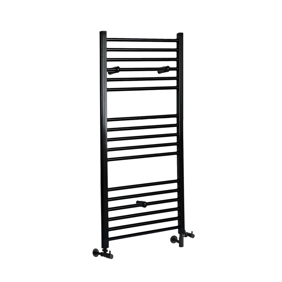 Badheizkörper Nox von Hudson Reed in Mattschwarz, Flachdesign mit Mischbetrieb, Höhe: 120 cm, Breite: 50 cm - Bild 1