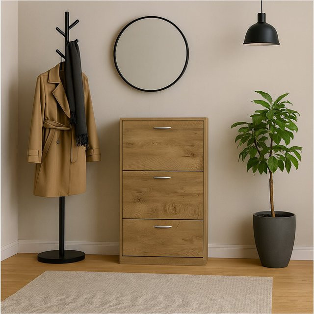 HTI-Living Schuhschrank Thekla Baumscheibe in Braun, B/T/H: 115 x 59,6 x 17 cm - Bild 1