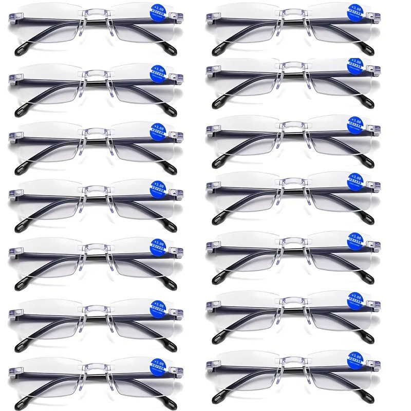 BMAD Lesebrille, randlos, rechteckig, transparent, Metall, Unisex - Bild 2