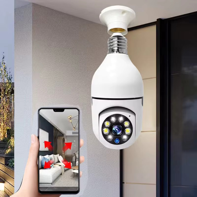 Amzwn Drahtlose WiFi Überwachungskamera mit 1080P HD Auflösung, E27 Glühbirnen-Design, Nachtsicht und Audio, Farbe: Weiß - Bild 3