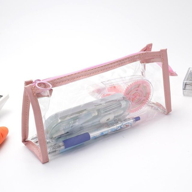 Bestbags Federmäppchen Transparent Pink, Wasserdichte Stifttasche aus Kunststoff, B/H: 22,0 x 10,5 cm - Bild 1