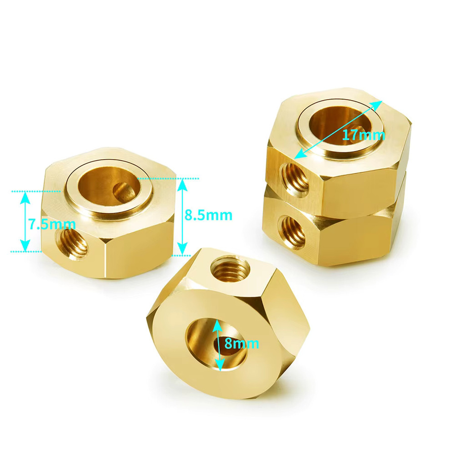 MIBIDAO Messing-Sechskant-Adapter Gegengewicht, 4-teiliges Set, 1:6 - Bild 2