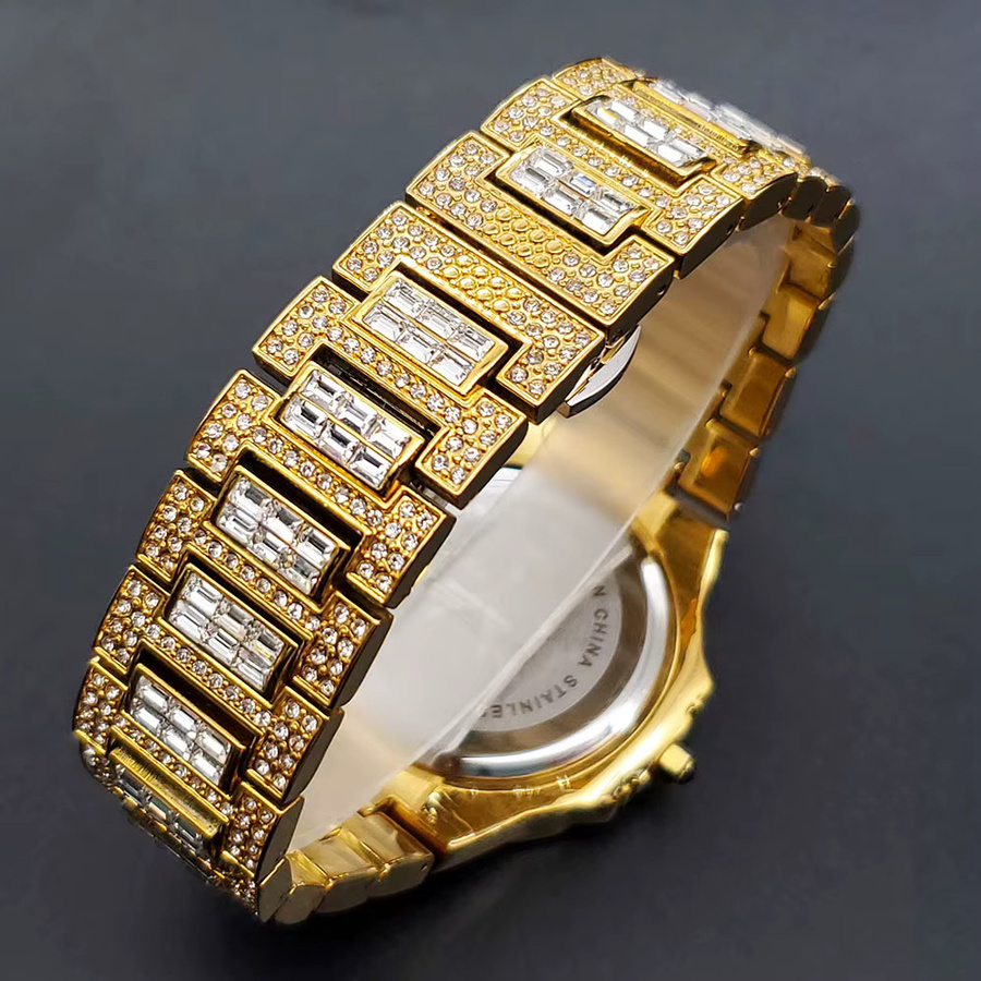 WEISIKAI Armbanduhr Edelstahl, Silber, Diamantbesetzt, Quarz, Herren - Bild 3