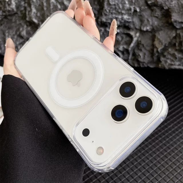MagSafe kompatible transparente Wireless Charge Cover Schutzhülle für iPhone 11 bis iPhone 17 Pro Max Modelle - Bild 1