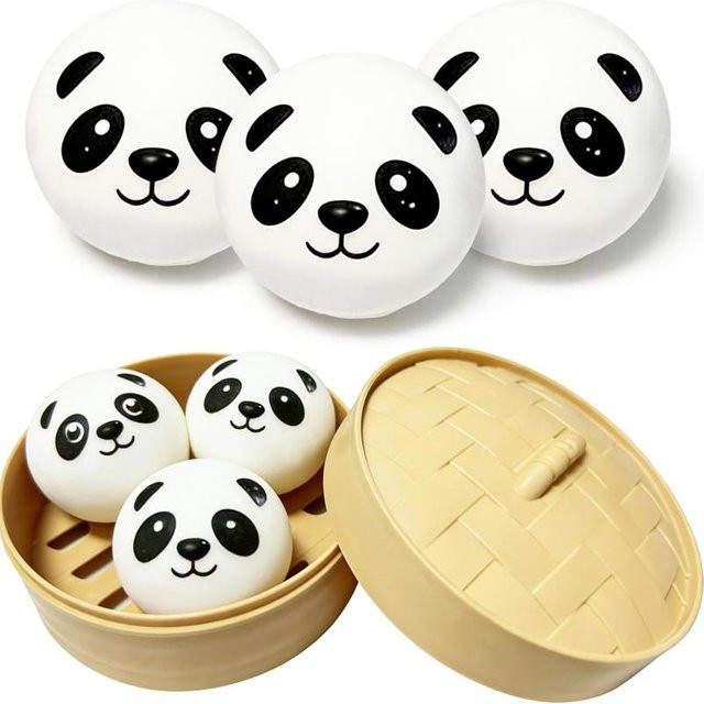 A Family Of Home Textiles Panda Knödel Squishies Spielzeug mit Dampfgarer - Bild 1