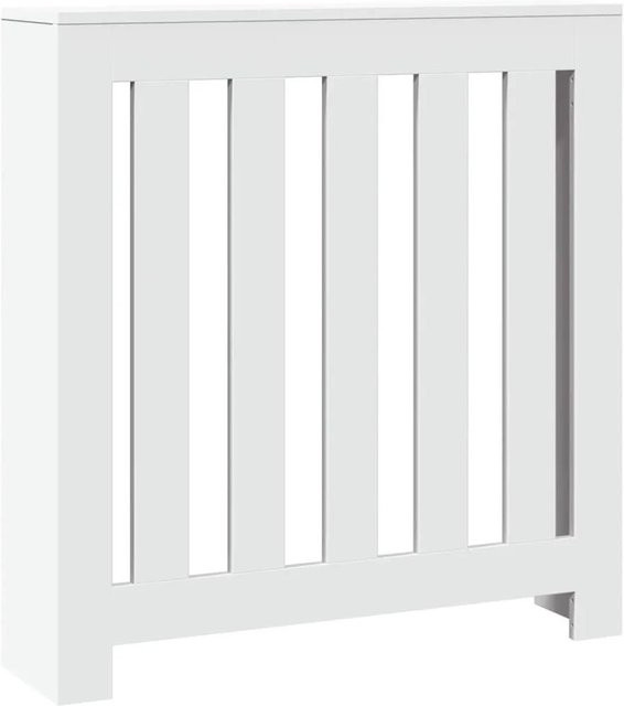 vidaXL Heizkörperverkleidung in Weiß mit modernem Latten-Design aus Holzwerkstoff, B/T/H: 78 x 20 x 82 cm - Bild 1