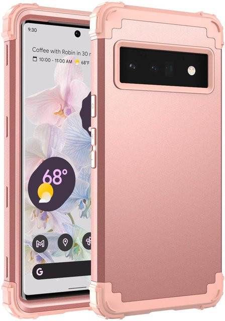 Hybrid-Armor-Defender Schutzhülle für Google Pixel 6 Pro in Pink, stoßfeste TPU-Hülle für hohe Belastungen - Bild 1