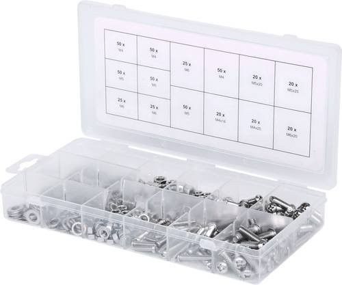 KS Tools Sortiment Linsenkopf-Maschinenschrauben, metrisch, 475-teilig, silber - Bild 1