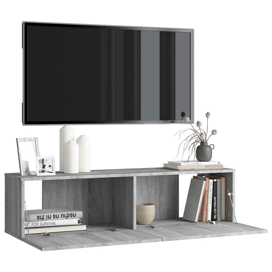 vidaXL TV-Wandschrank Grau, B/T/H: 120 x 30 x 30 cm - Bild 4