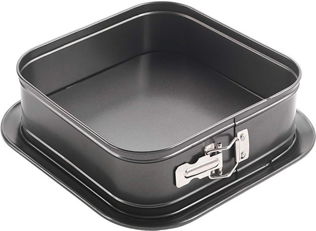 Metaltex Springform Superior quadratische Backform aus Stahl, auslaufsicher und antihaftbeschichtet, Schwarz/Grau, B/T: 28 x 28 cm - Bild 1