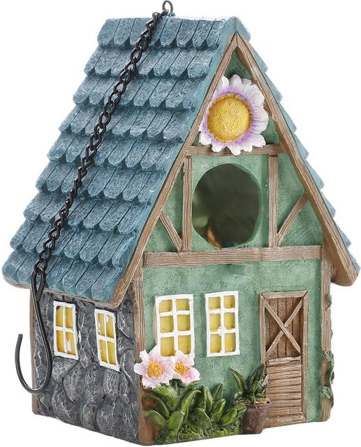 GoolRC Vogelhaus Statue aus Harz in Grau als Gartendekoration - Bild 1