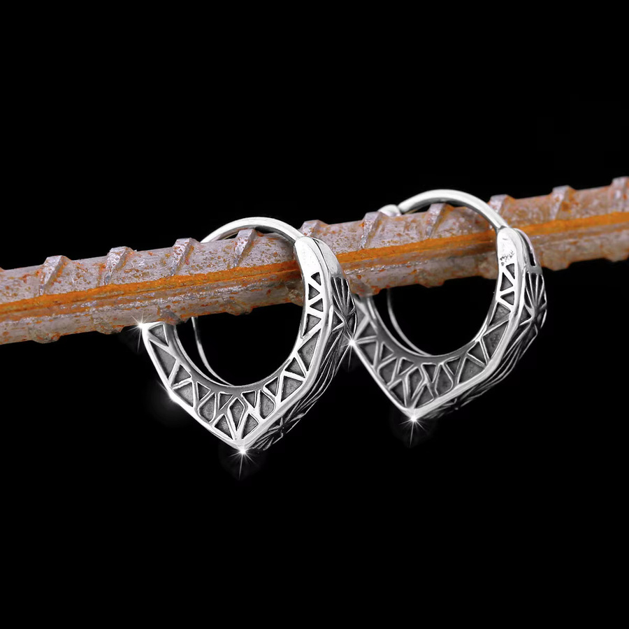 Ohrringe Rune Viking, Silber, Herren - Bild 2
