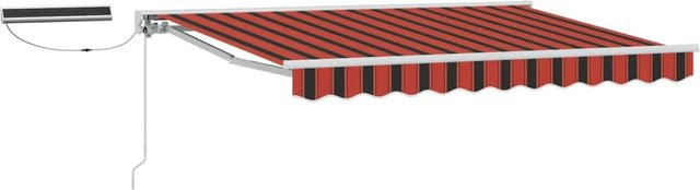 vidaXL Elektrische Ausziehbare Markise mit Semi-Cassette in Orange und Schwarz, B: 250 cm, T: 200 cm - Bild 1