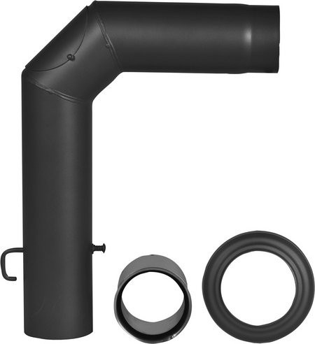 FIREFIX Rauchrohr-Set aus Stahl in Schwarz, Durchmesser: 12 cm, Länge: 45 cm - Bild 1