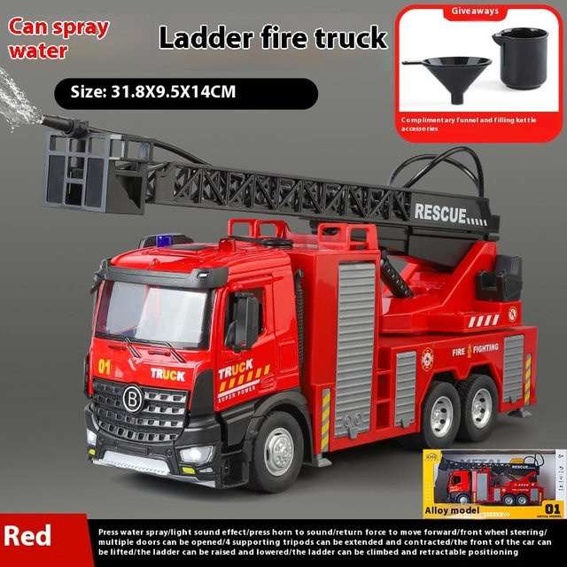 Linyi toy car Feuerwehrauto Wassertankwagen, Diecast Modell, 1:18, mit Licht und Sound, ab 14 Jahren - Bild 1
