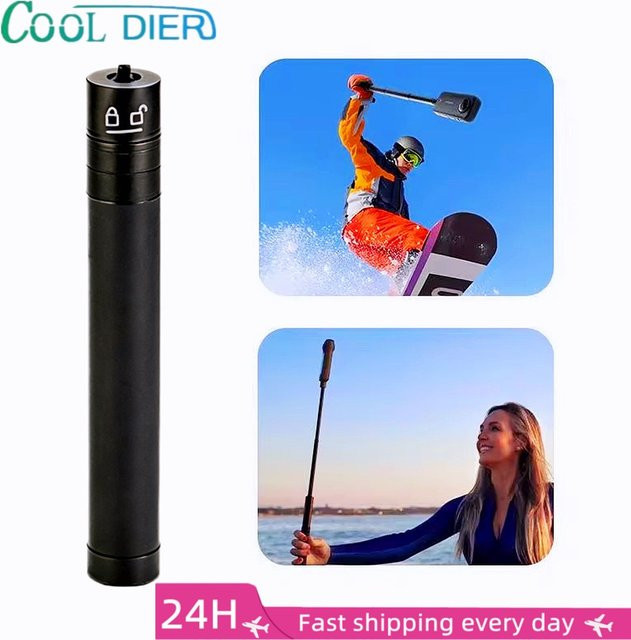 COOL DIER Selfie-Stick aus Kohlefaser in Schwarz, unsichtbarer Kamera-Verlängerungsstab für perfekte Fotos - Bild 1
