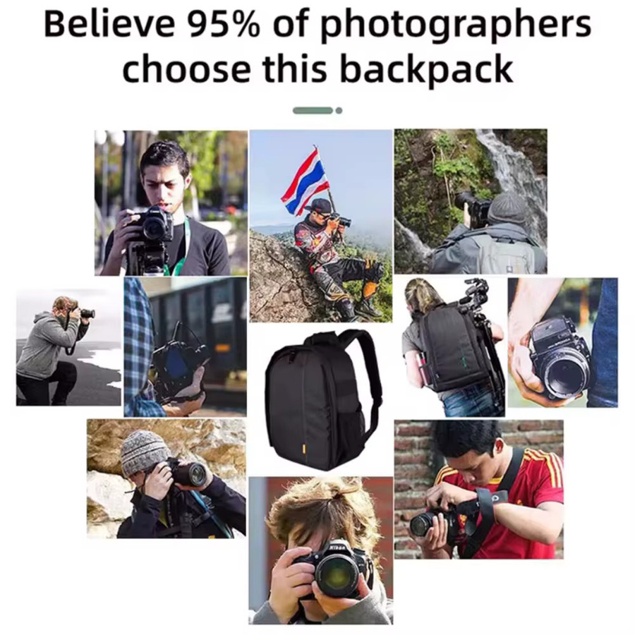 Erilles Multifunktionaler Outdoor Kamera Rucksack für DSLR und Sony in Grau, Wasserdichte Fototasche und Schultertasche - Bild 4