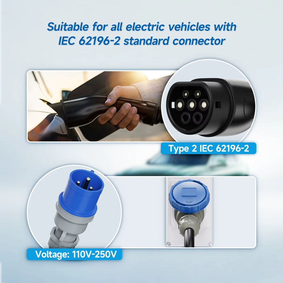 AFYEEV Tragbares Typ2 EV Ladegerät 7,2 kW mit WiFi und Bluetooth App-Steuerung, Schwarz - Bild 5