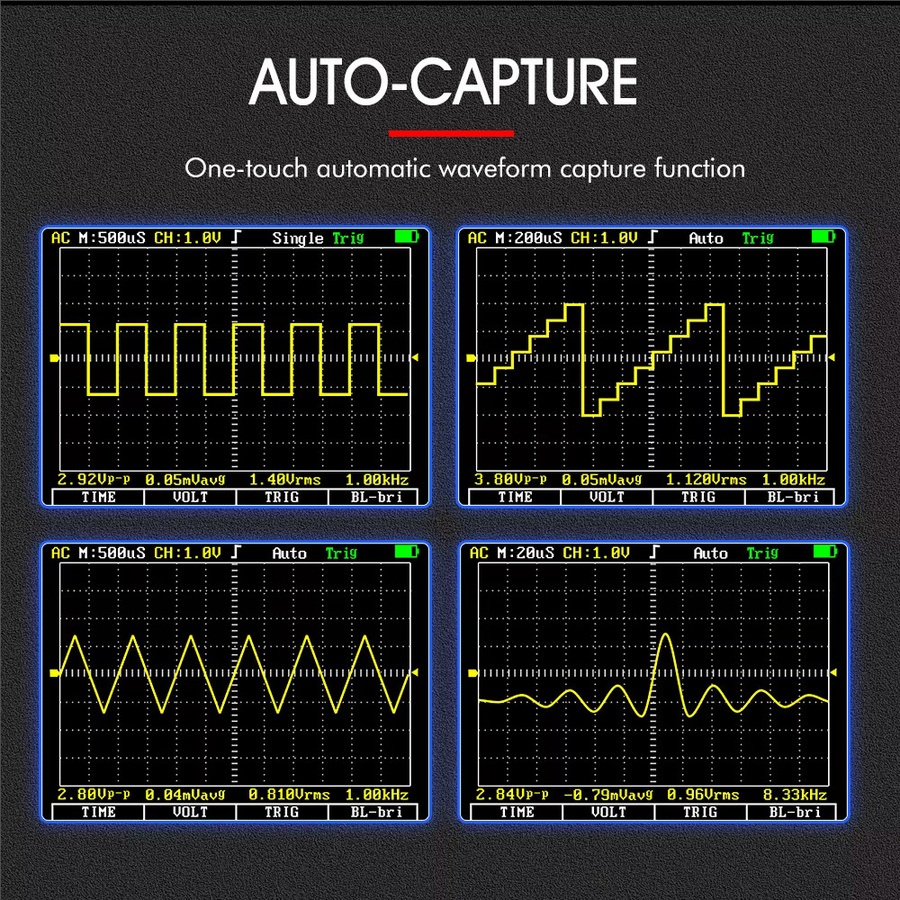 Tooltop ET2010A 2 in 1 Digitales Oszilloskop-Multimeter mit 1 MHz und 2,5 MSPS in Rot - Bild 2
