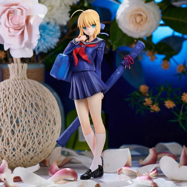 Bandai Fate Stay Night Saber Schuluniform Figur Artoria Pendragon, Anime PVC-Statue - Bild 1