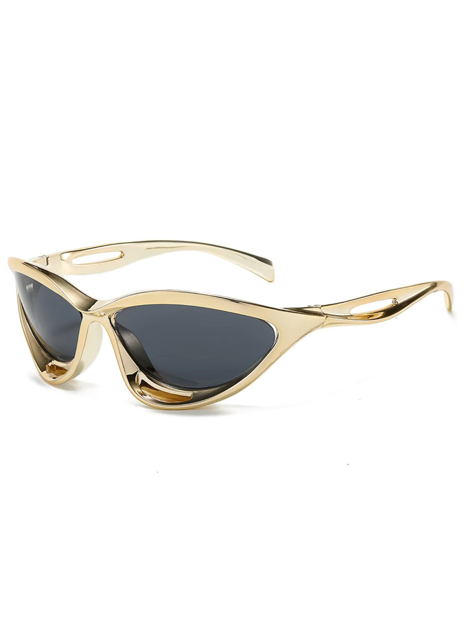 Sharif Sonnenbrille, Metall, oval, Vollrand, Gold - Bild 1