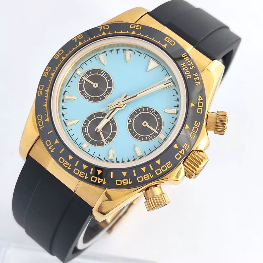OUMASHI Chronograph, Gold, Kautschukarmband, 39 mm, Herren - Bild 2