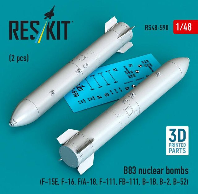 ResKit Models B83 Nuclear Bombs, 2-teiliges Set, 1:48 - Bild 1
