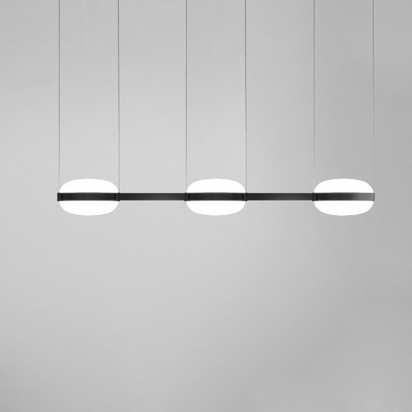B.Lux Beaded SH3 LED-Pendelleuchte in Schwarz mit opalweißem Glas, dimmbar und höhenverstellbar - Bild 1