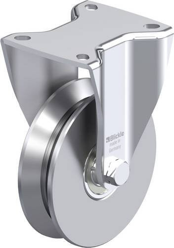Blickle Stahlblech-Bockrolle BH-DSPK 120K-1 in Silber, Rad-Durchmesser: 120 mm, Tragfähigkeit (max.): 600 kg - Bild 1