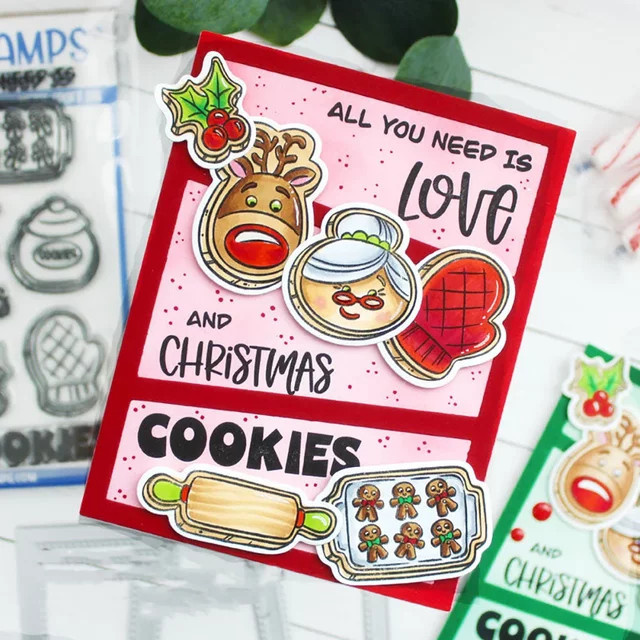 Transparente Stempel und Stanzformen mit Weihnachts-Motiven wie Elfen, Gnomes und Schneemännern für DIY-Handwerk, Scrapbooking und Dekoration - Bild 1