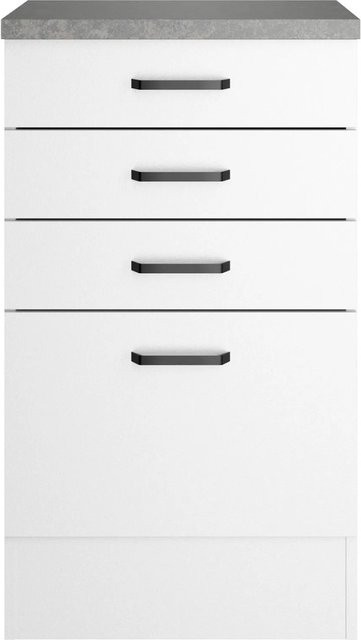 OPTIFIT Unterschrank Bonn214 Weiß mit 3 Schubkästen, B/T/H: 50 x 50 x 88 cm - Bild 1