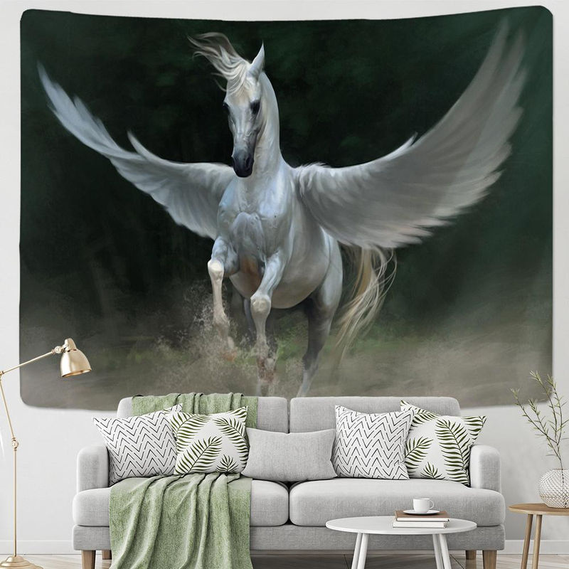 Binchi Outdoor Equipment Wandtapet mit Fantasy Pegasus Motiv, mehrfarbig, Bohemian Stil, B: 95 cm, H: 70 cm - Bild 4